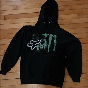 Black Fox Hoodie with Green Monster Graphic